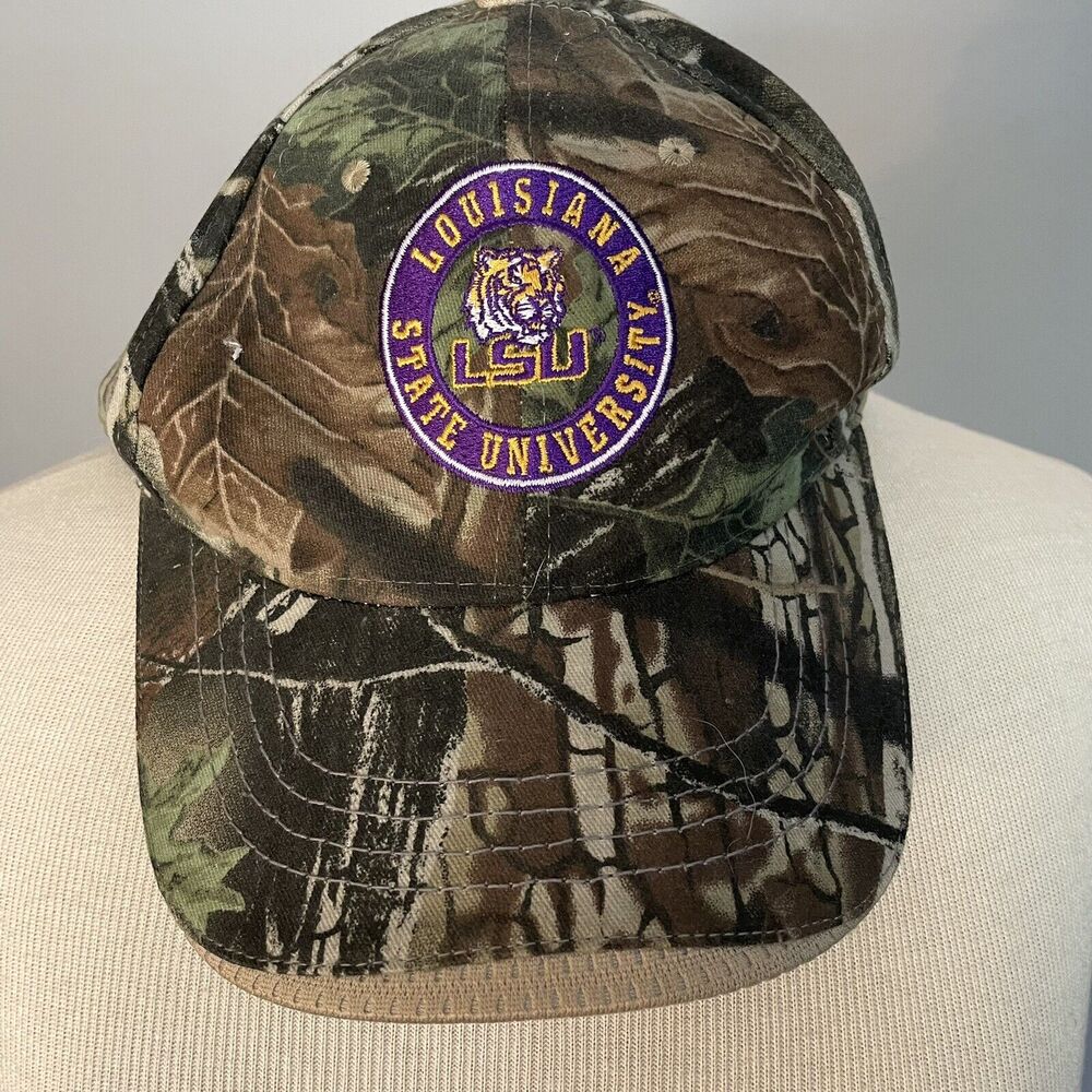 LSU Trucker Hat Tigers Mossy Oak‎ Camo Ball Cap College Football Adjustable
